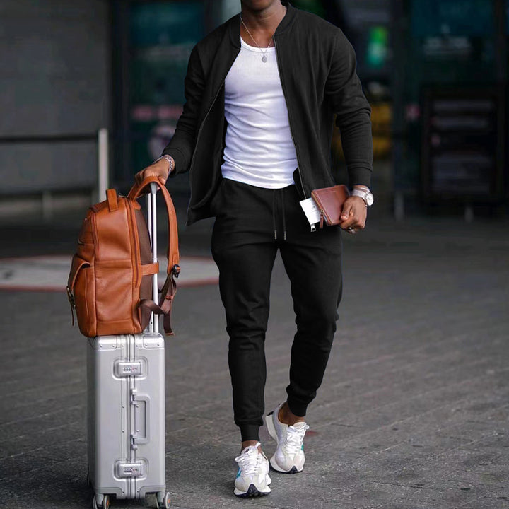 Herren Sportliches Freizeit-Set aus atmungsaktivem Material mit Reißverschluss und praktischen Taschen Drune