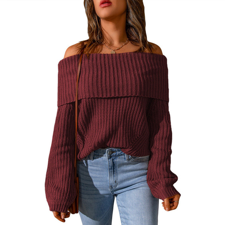 Damen Off-Shoulder Strickpullover Drune
