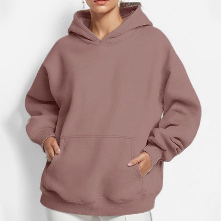 Damen nan Oversize-Kapuzenpullover mit ballonärmeln, herausgehobener Kängurutasche und weich angerauter Innenseite Drune