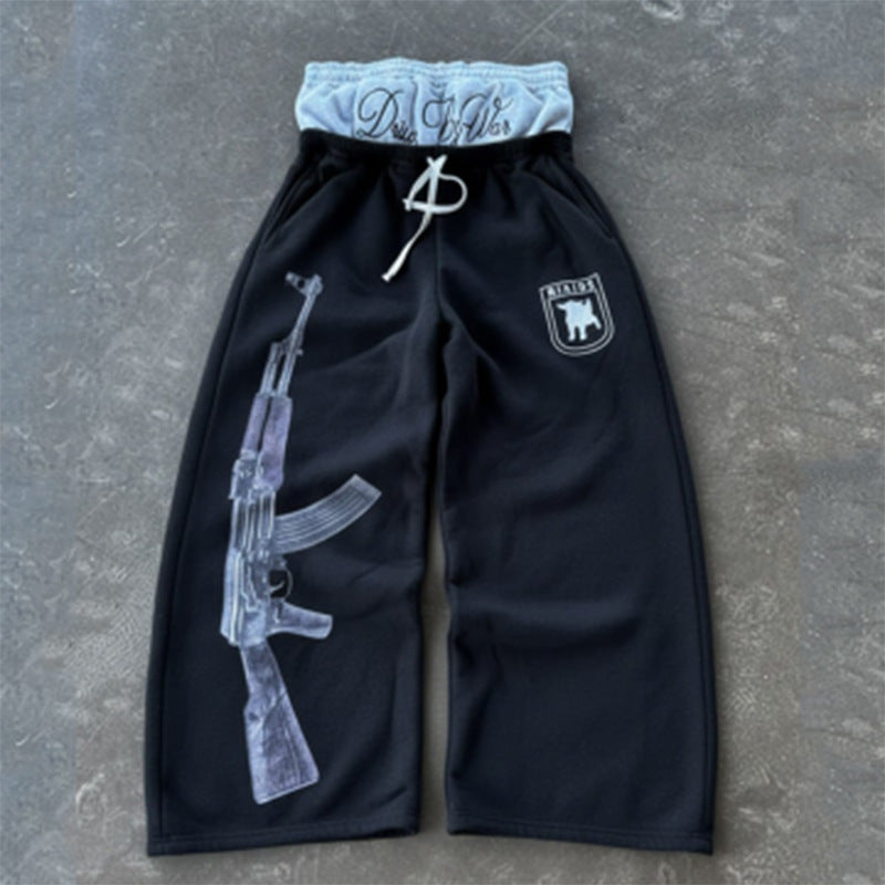Damen Sweatpants mit einzigartigem Grafikumdruck und elastischem Bund Drune