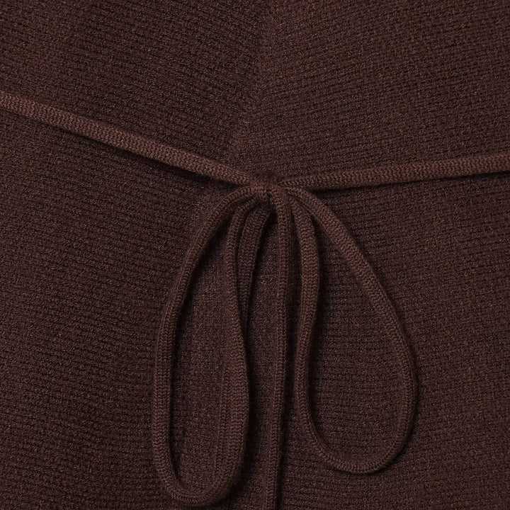 Damen elegante Strickjacke mit tailliertem Schnitt und Bindegürtel Drune