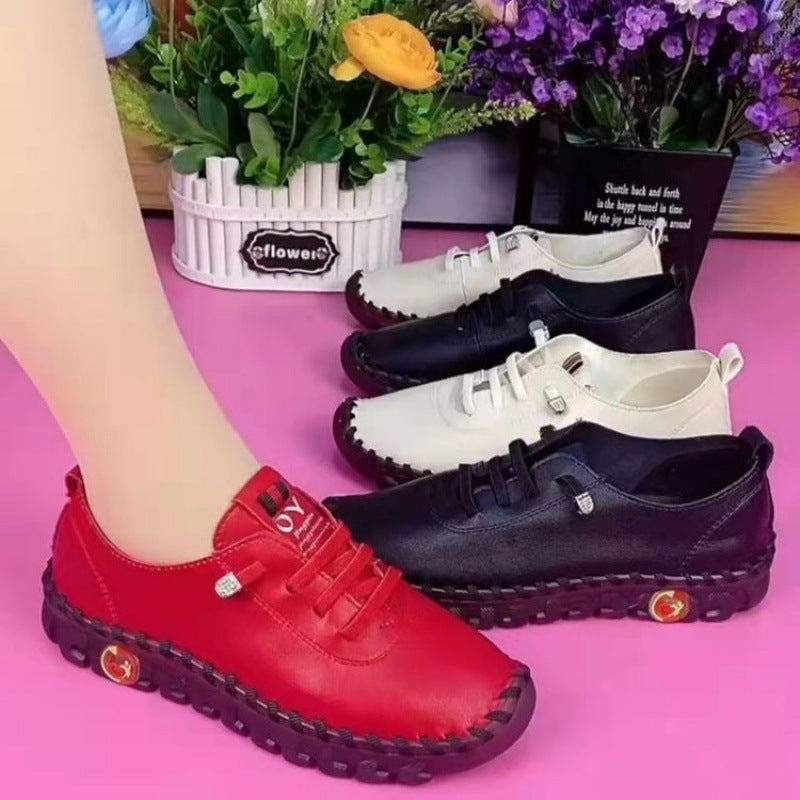 Damen nan komfortable handgenähte Slipper-Sneaker mit ergonomischem Fußbett und profillaufsohle Drune