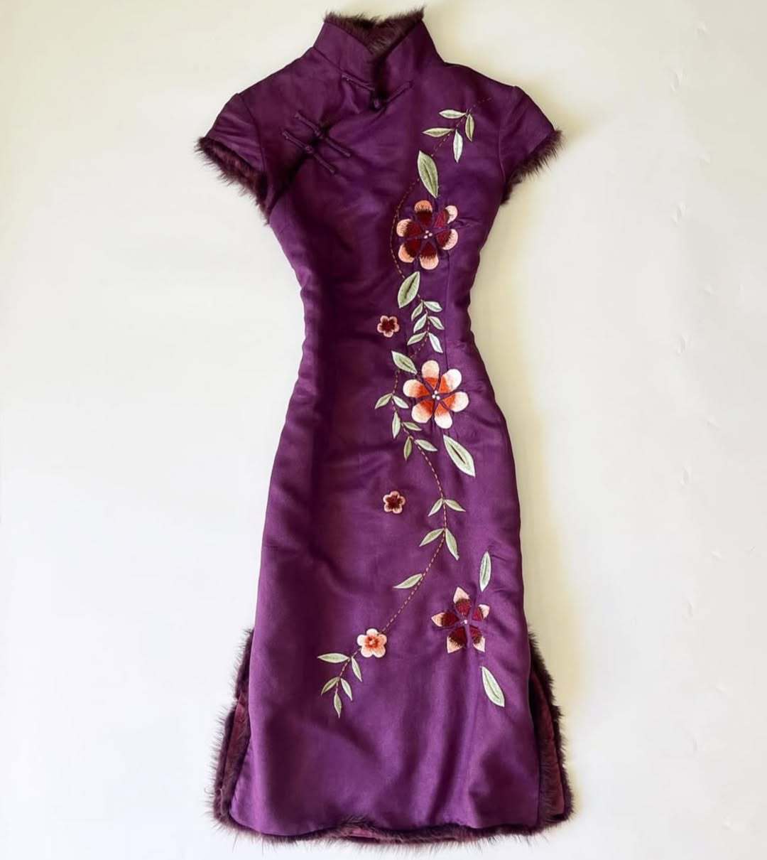 Damen Elegant besticktes Chiffon-Kleid Drune