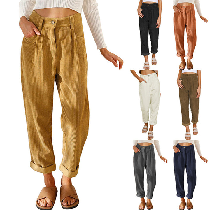 Damen Hoch taillierte gestreifte Hose Drune