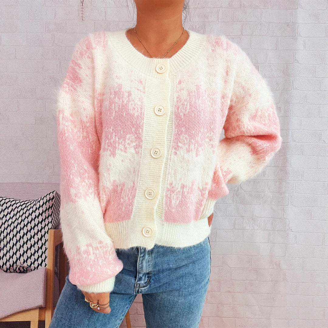 Damen Strickjacke mit farbenfrohem Muster Drune