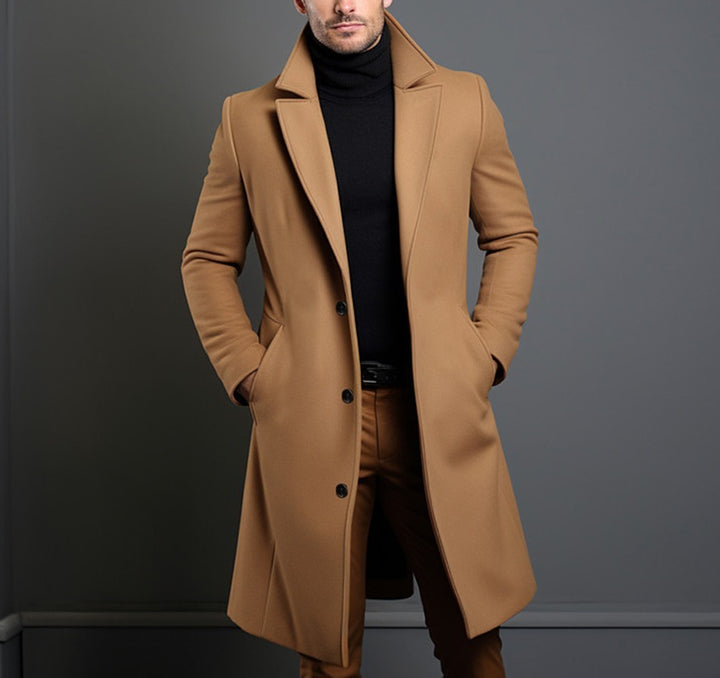 Herren eleganter Wollmantel Drune