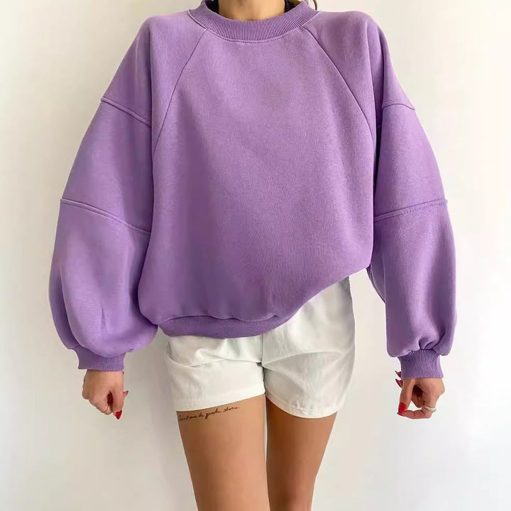 Damen Oversized Sweatshirt mit voluminösen Ärmeln Drune