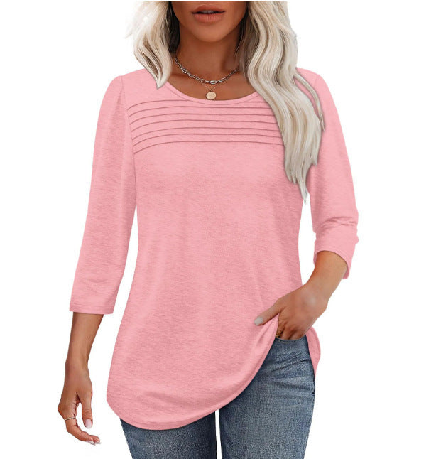 Damen Langarmshirt mit Plissee-Details Drune