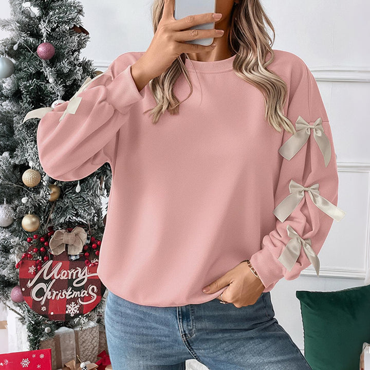 Damen modischer Pullover mit Schleifendetails Drune