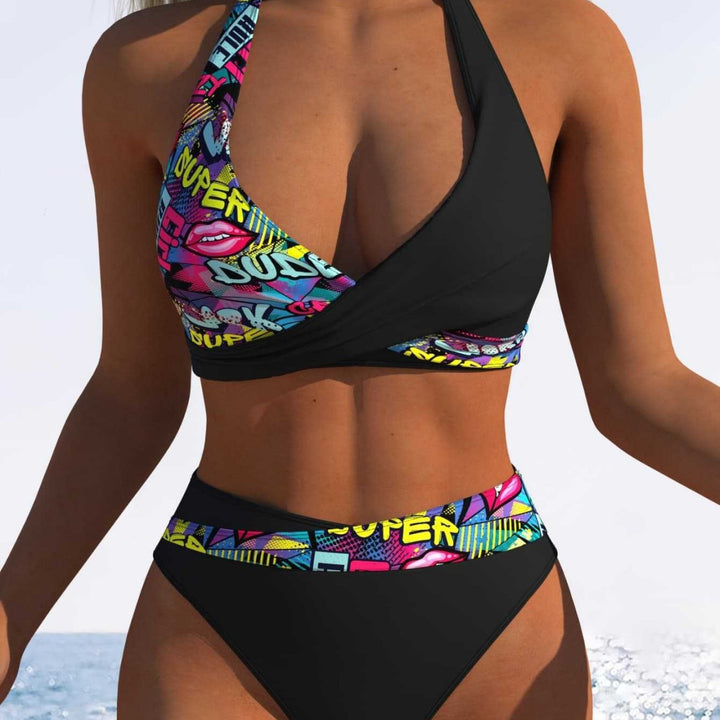 Damen Hochtailliertes Bikini-Set mit grafischem Design und komfortablem Schnitt Drune