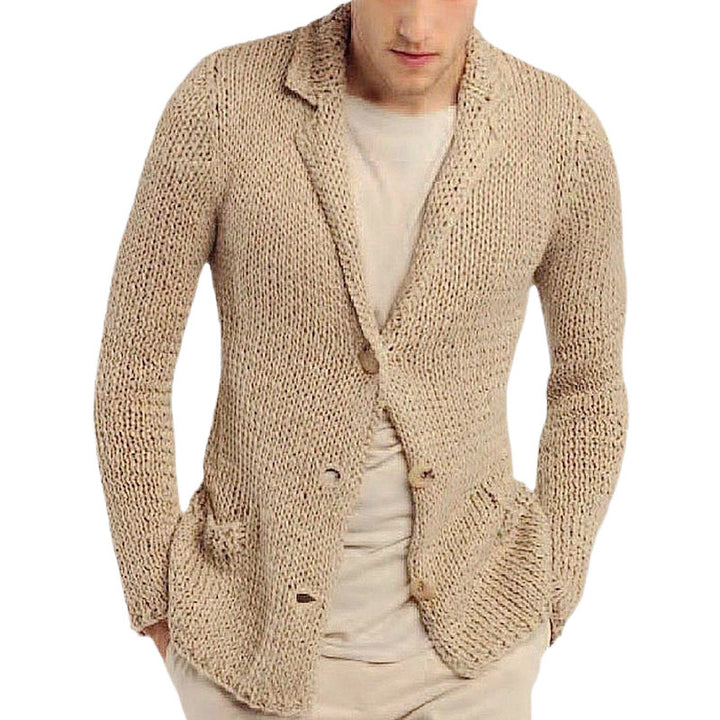 Herren Strickblazer mit natürlichem, rustikalem Design und praktischen Taschen Drune