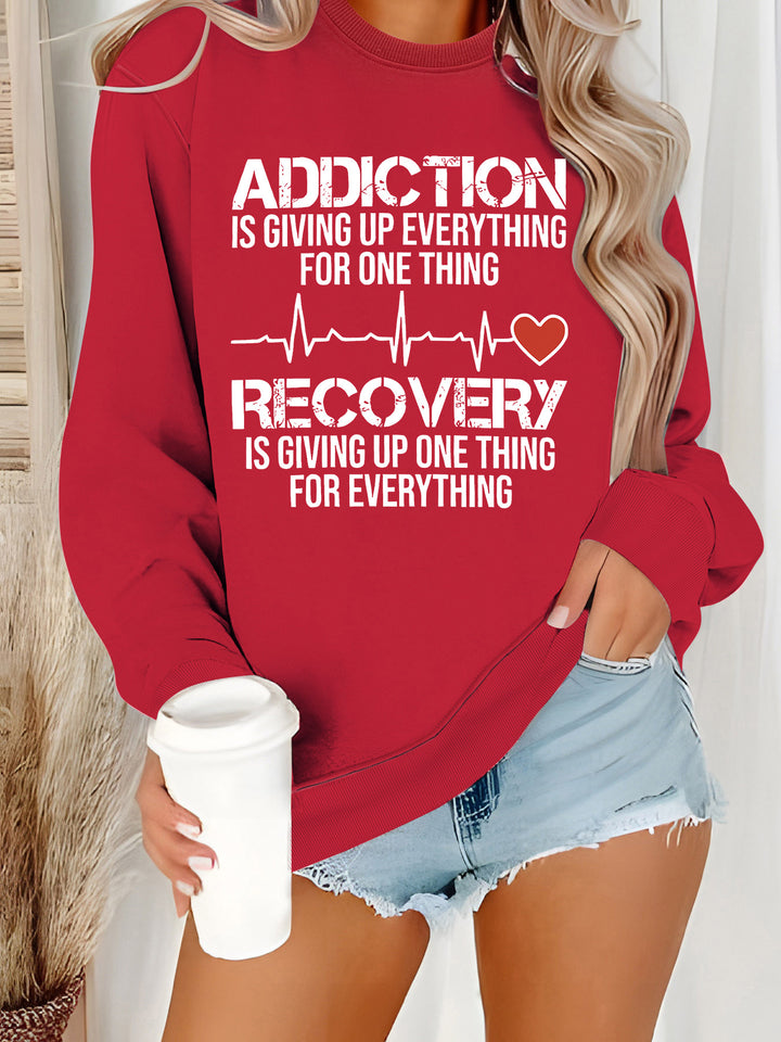 Damen Sweatshirt mit inspirierendem Druck und lässigem Schnitt Drune