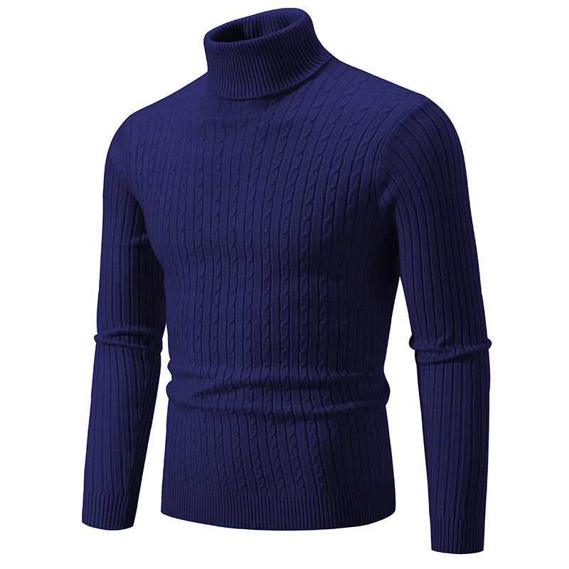 Herren nan taillierter Rollkragenpullover aus feinem Feinstrick mit geripptem Kragen Drune