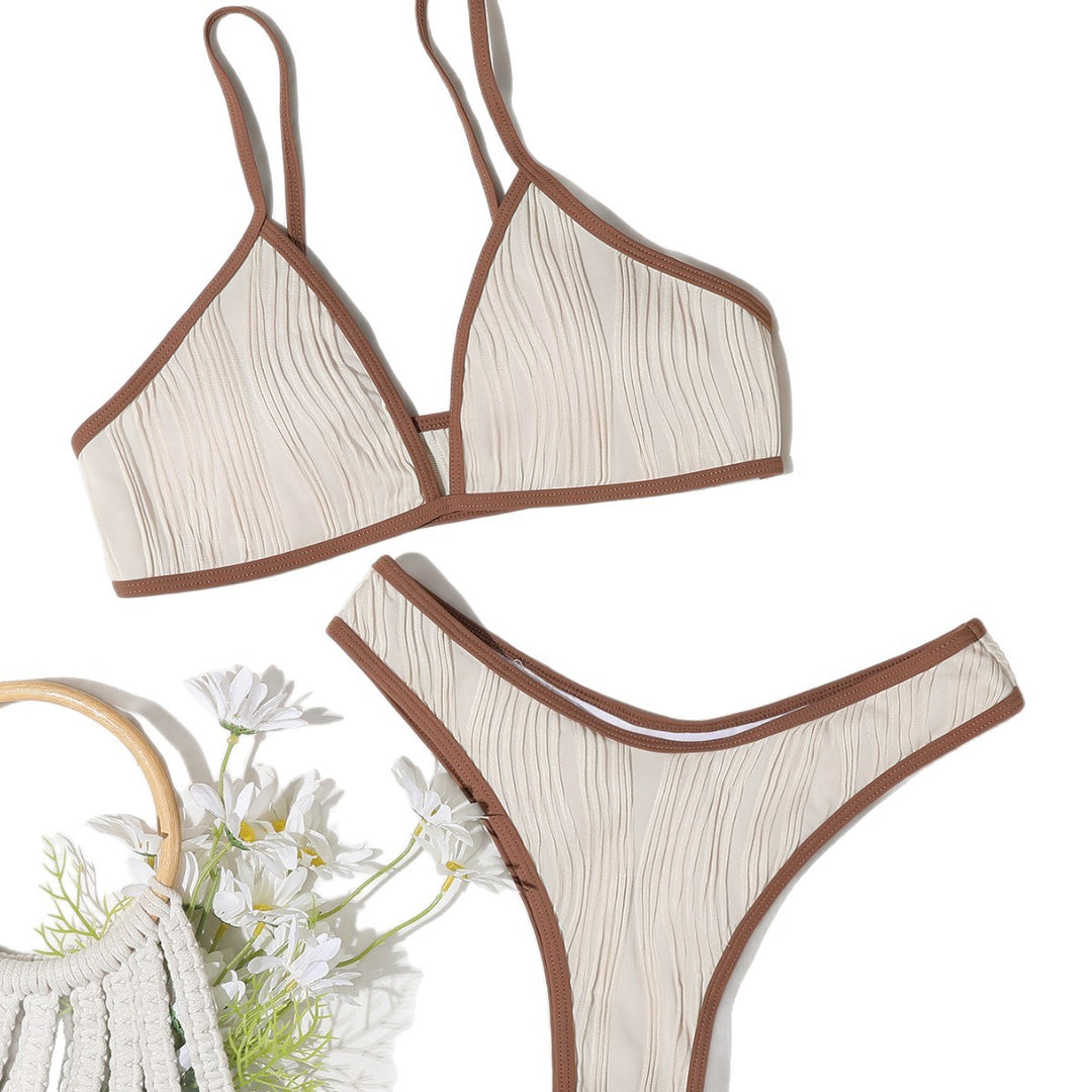 Damen Triangel-Bikini mit plissierten Details Drune