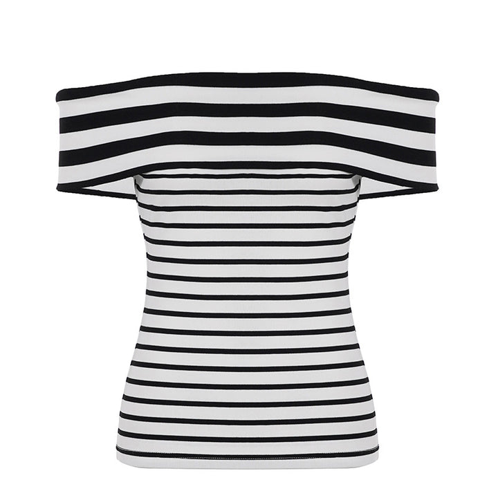 Damen Off-Shoulder Streifenoberteil Drune