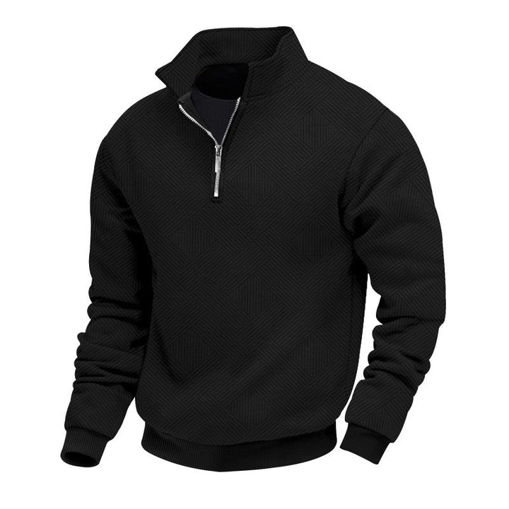 Herren Stepppullover mit halbem Reißverschluss und strukturiertem Design Drune