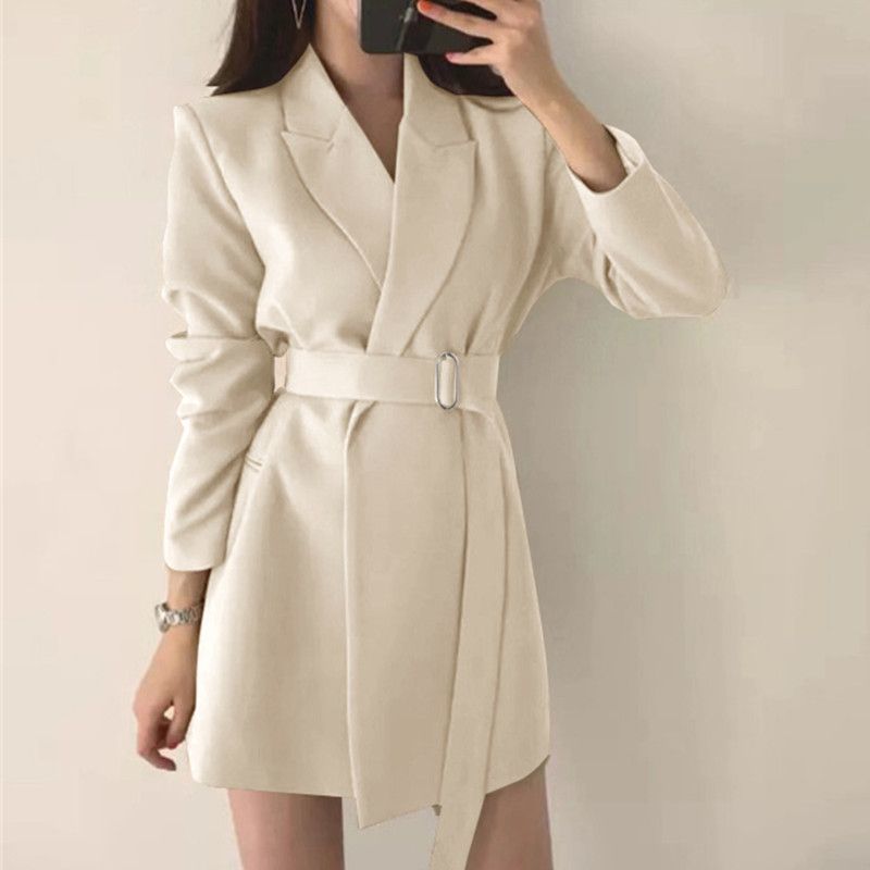 Damen Blazer-Kleid mit tailliertem Schnitt und Gürtel Drune