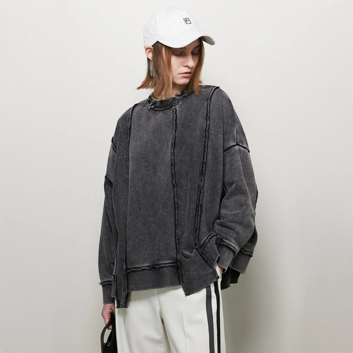 Damen Oversized Sweatshirt mit lässigem Schnitt und trendigen Designelementen Drune