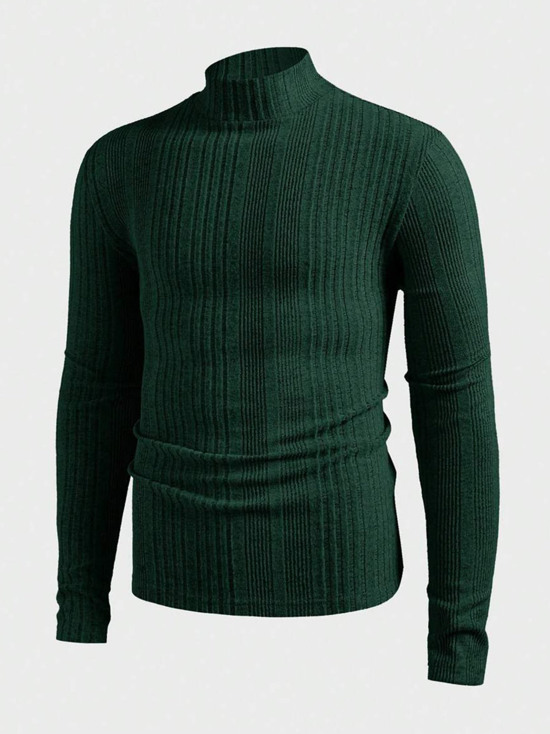 Herren Strickpullover mit hohem Kragen und Rippstruktur Drune