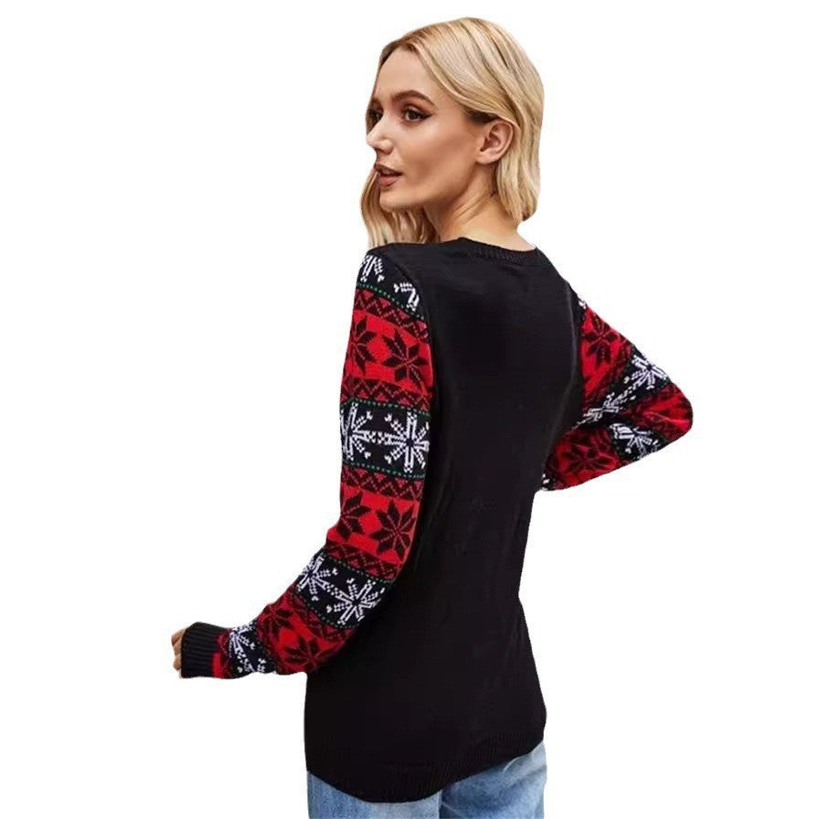 Damen Weihnachtspullover mit festlichem Design und glitzernden Elementen Drune