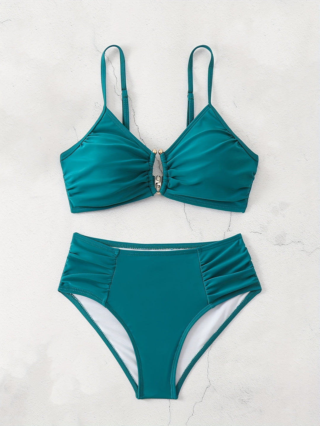 Damen Hochtailliertes Bikini-Set mit raffiniertem Rüschendesign Drune