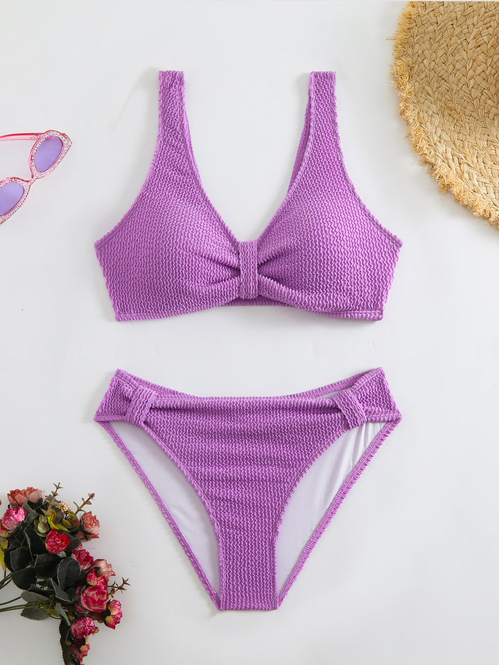Damen Strandbikini-Set mit stylischem Wellenmuster Drune