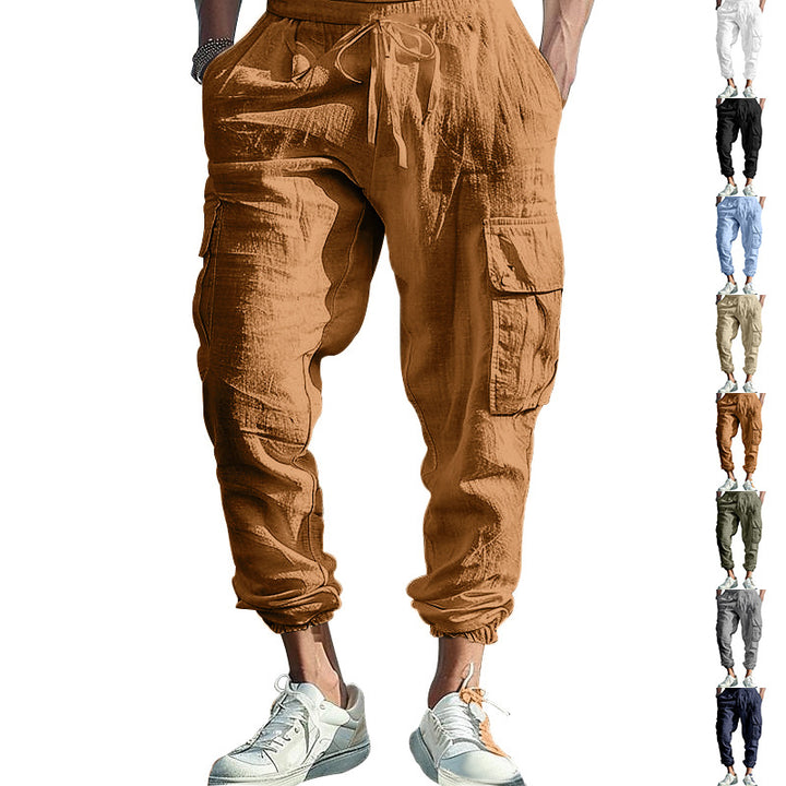 Herren nan lässige Cargo-Jogginghose mit elastischem Bund und großzügigen Seitentaschen Drune