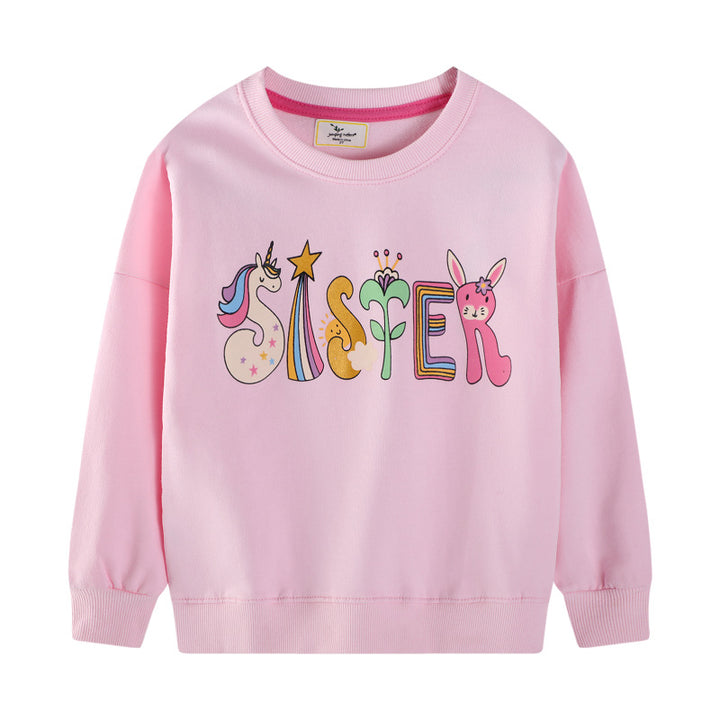 Mädchen Sweatshirt mit buntem Tier- und Motivdruck Drune