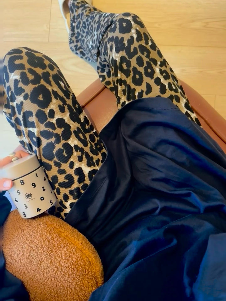 Damen Stylische Leoprint-Hosen im lässigen Schnitt Drune