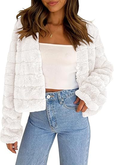 Damen Kuschelige Kurzjacke mit strukturiertem Design und weichem Innenfutter Drune