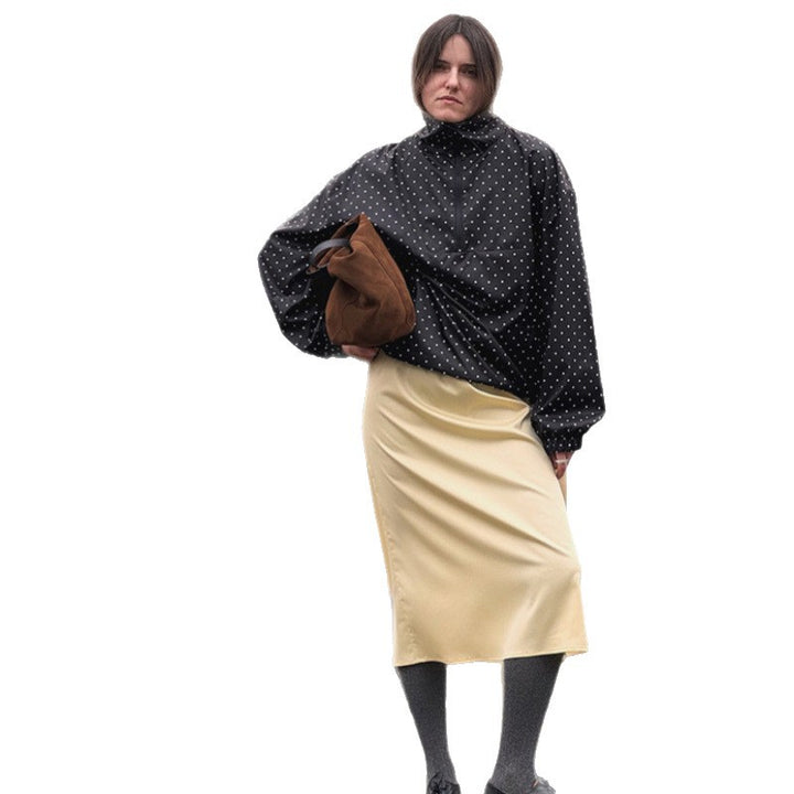 Damen modische Übersize Jacke mit Punkten Drune