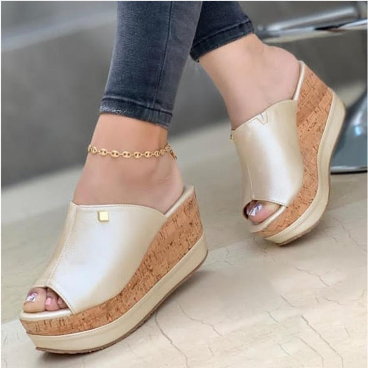 Damen Wedge-Sandalen mit eleganter Korksohle und anpassbarem Obermaterial Drune