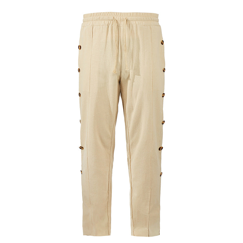 Herren modische Designerhose mit Knopfleiste und verstellbarem Bund Drune