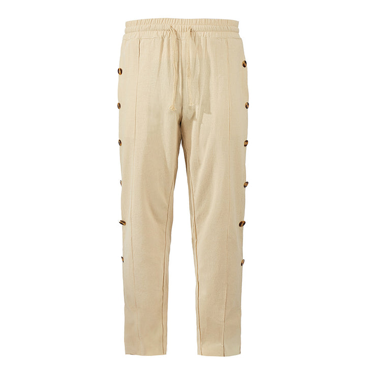 Herren modische Designerhose mit Knopfleiste und verstellbarem Bund Drune