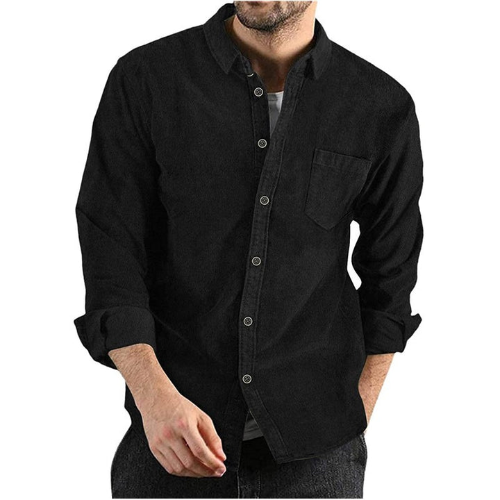 Herren Cordhemd mit button-down Kragen und Brusttasche Drune