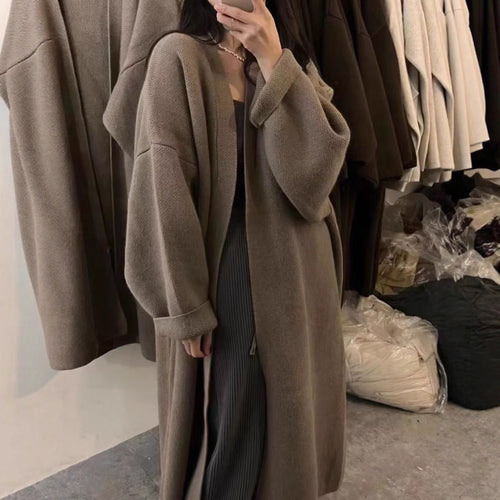 Damen Elegante und warme Oversized-Strickjacke Drune