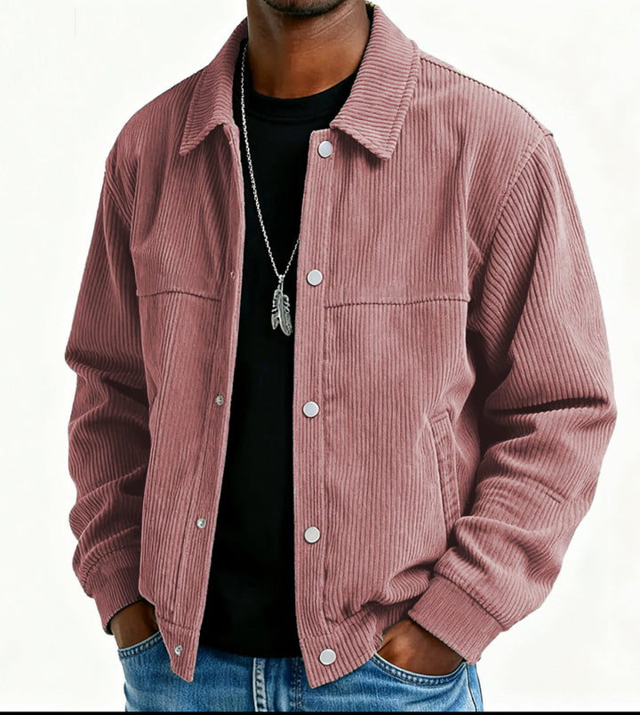 Herren Cordjacke mit Taschen und gestepptem Design Drune
