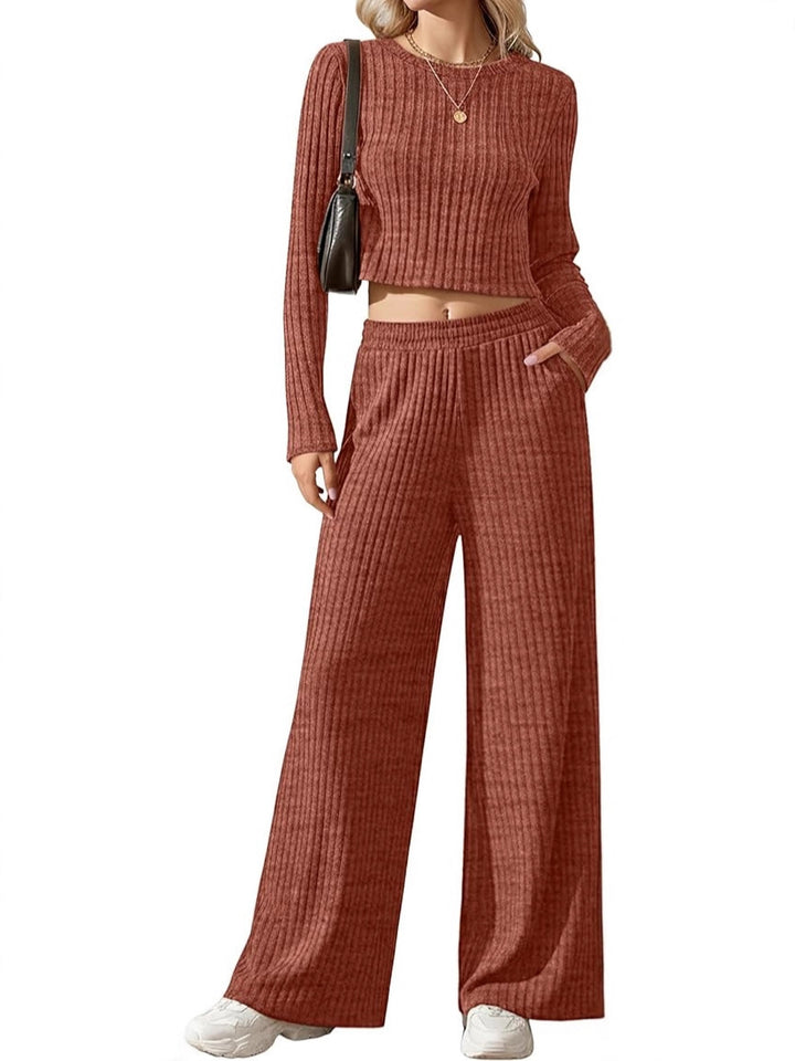 Damen elegantes und lässiges Strickensemble mit weitem Schnitt Drune