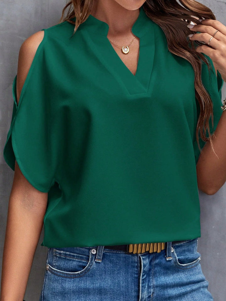 Damen Bluse mit offenen Schultern und stylishen Details Drune