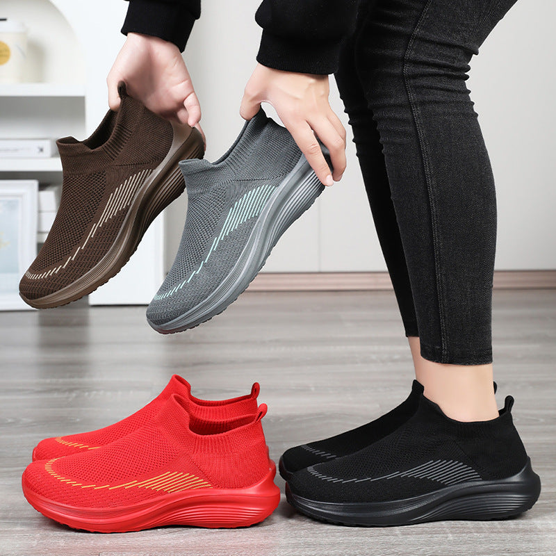 Damen nan ultraleichter Strick-Fit-Reisesneaker mit ergonomischem Memory-Fußbett, elastischem Sockeneinstieg und rutschfester Travel-Profilsohle Drune