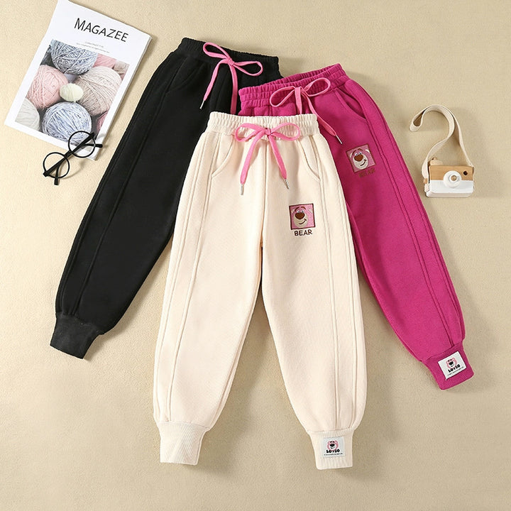 Damen bequeme Sweatpants mit aufgesticktem Motiv und elastischem Bund Drune