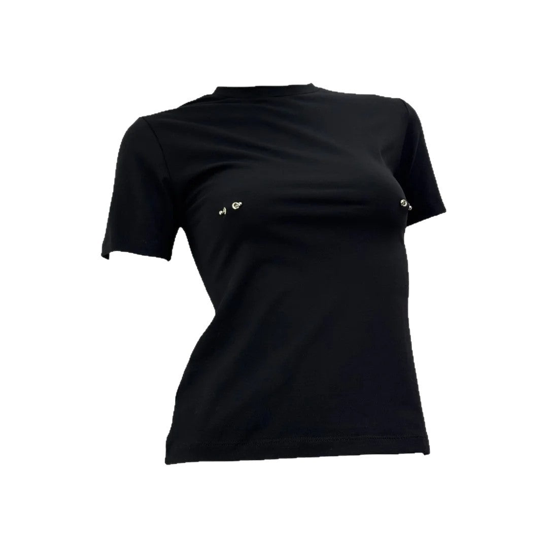 Damen Modisches T-Shirt mit einzigartigen Schmuck-Details Drune
