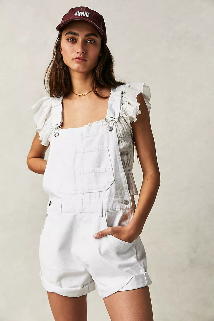 Damen Latz-Shorts aus Denim mit praktischen Taschen und modischem Design Drune