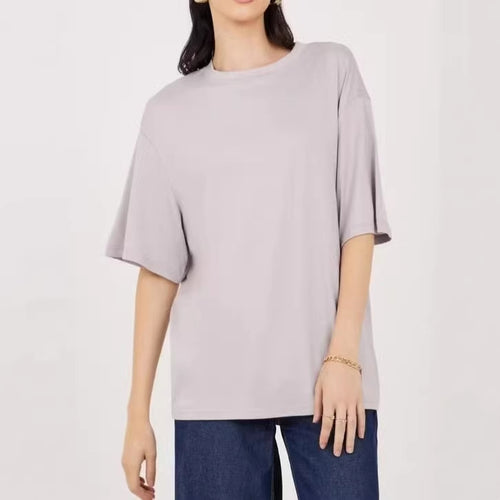 Damen Übergröße Shirt mit lässigem Schnitt und kurzarm Drune