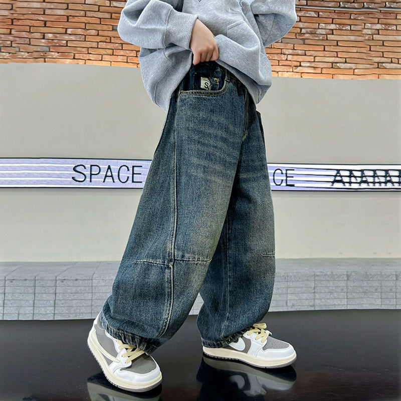 Damen weite Denim-Hose mit modernem Schnitt und lässigem Design Drune