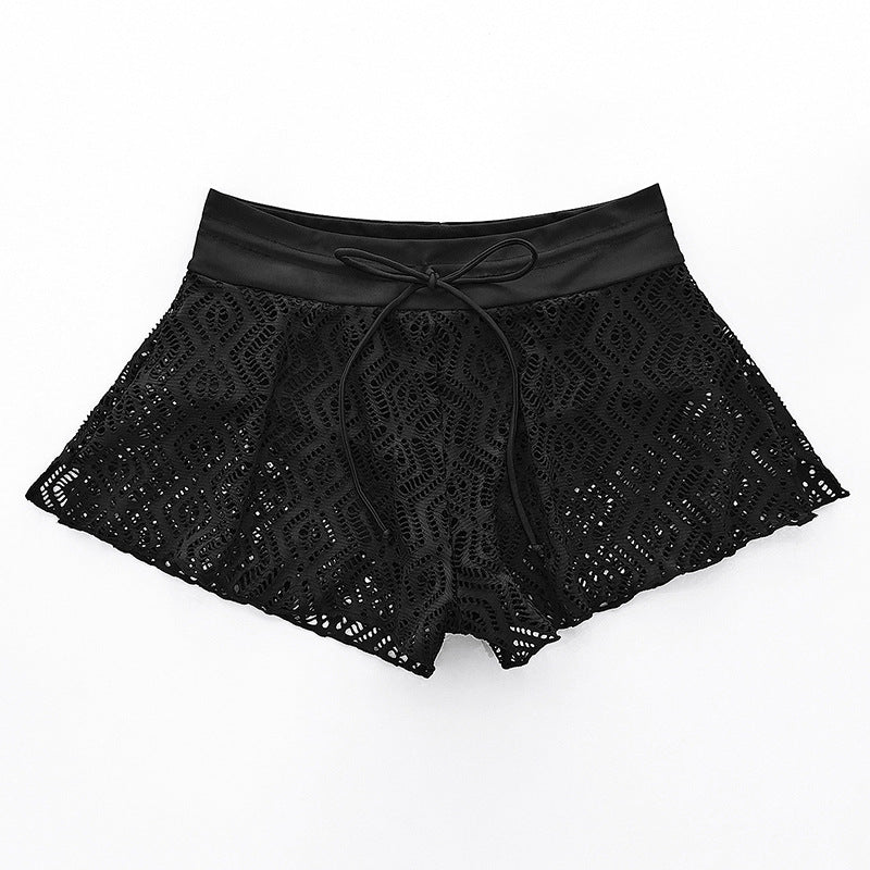 Damen Bade-Shorts mit gehäkeltem Design und elastischem Bund Drune