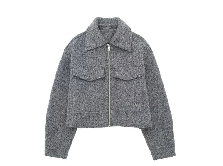 Damen modische cropped Wolljacke Drune