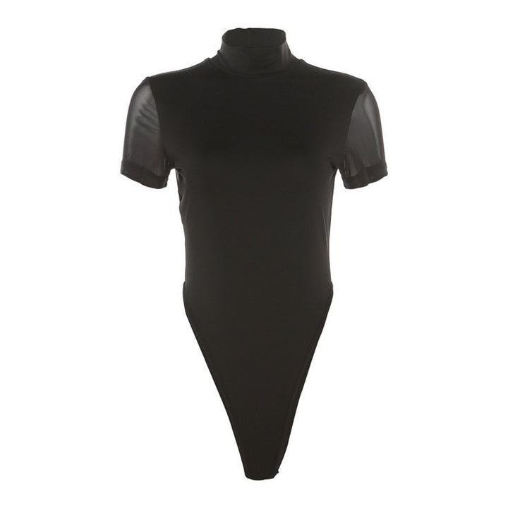 Damen Figurbetontes Bodysuit mit Hochkragen Drune