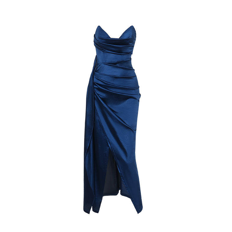 Damen figurbetontes Abendkleid mit asymmetrischem Saum und elegantem Schnitt Drune