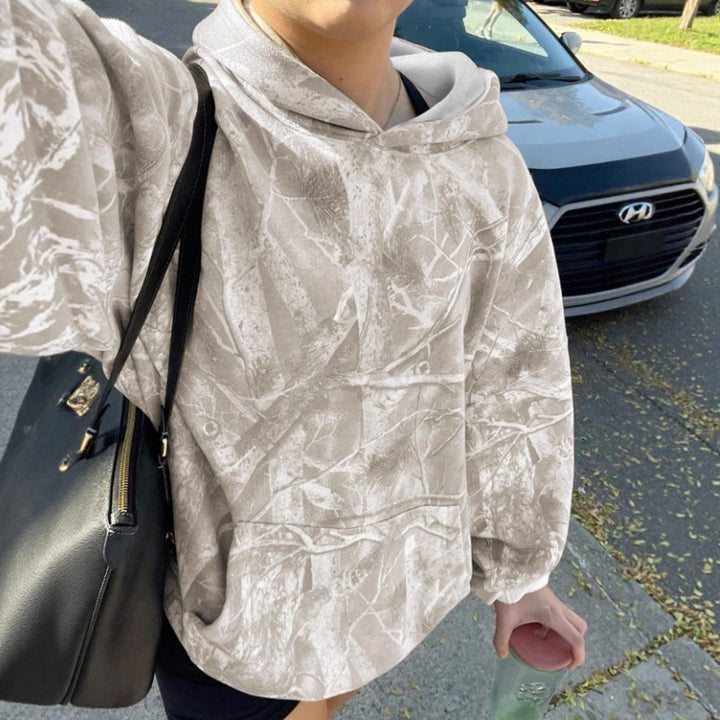 Damen lässiger Kapuzenpullover mit Camouflage-Muster Drune